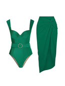 Kit Moda Praia ou Maiô ou Saia - Green Retro - Mudeseulook