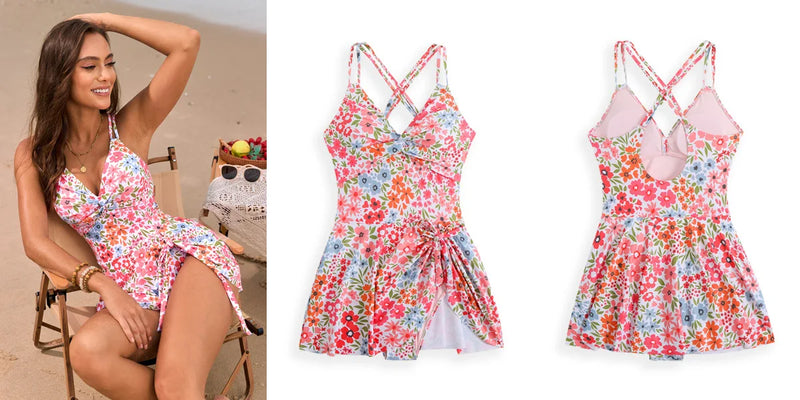 Maiô Saia Malibu - Floral e Liso