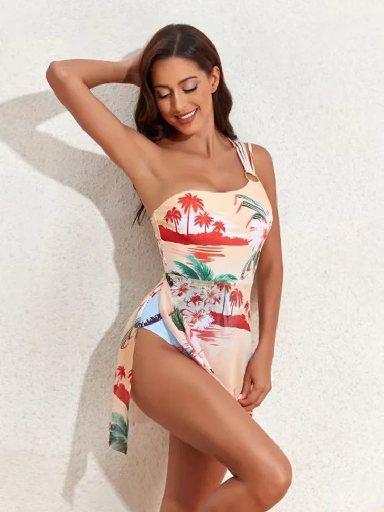 Maiô Vestido - Rosa Estampado - Mudeseulook