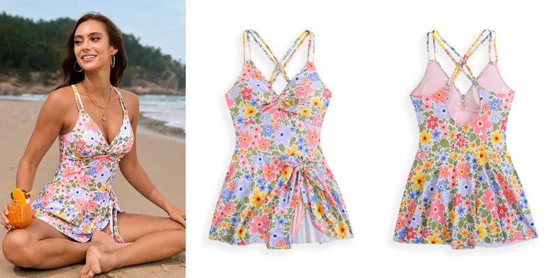 Maiô Saia Malibu - Floral e Liso
