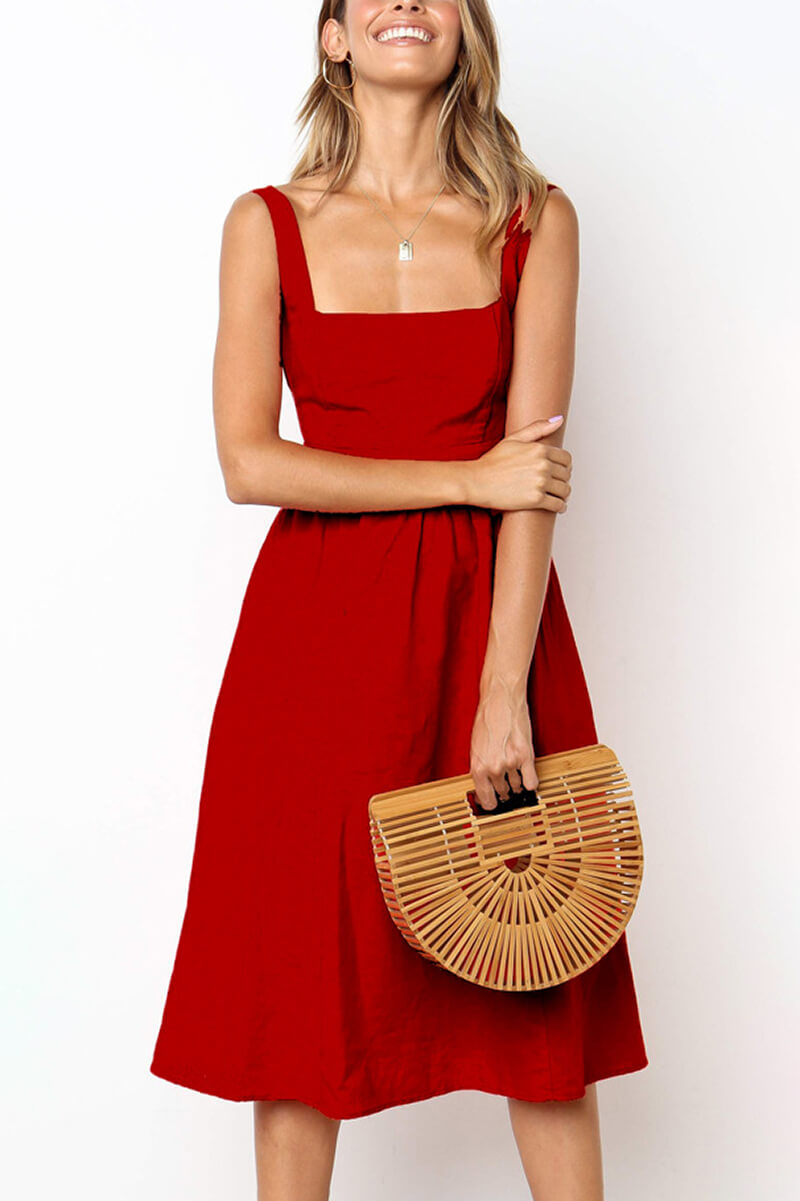 Vestido Midi Soltinho Decote Reto - Mudeseulook