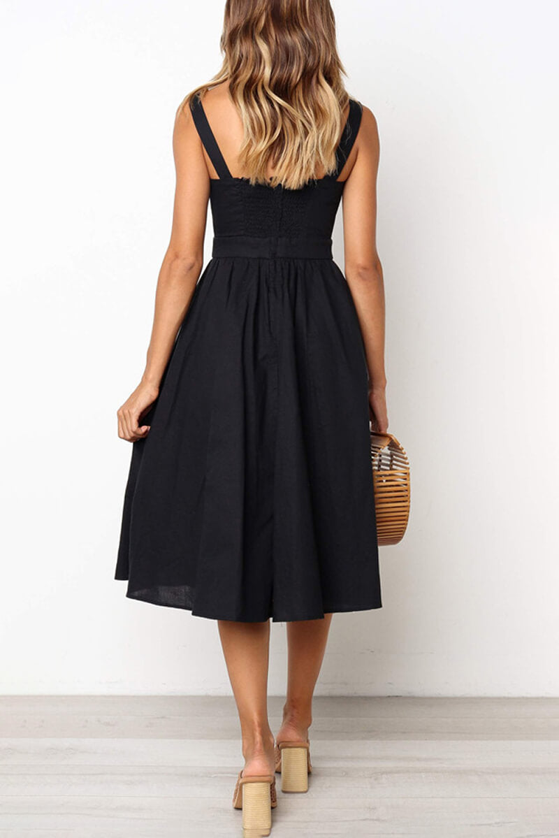 Vestido Midi Soltinho Decote Reto - Mudeseulook