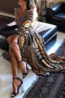 Vestido Boho Decote V e Fenda Frontal - Mudeseulook