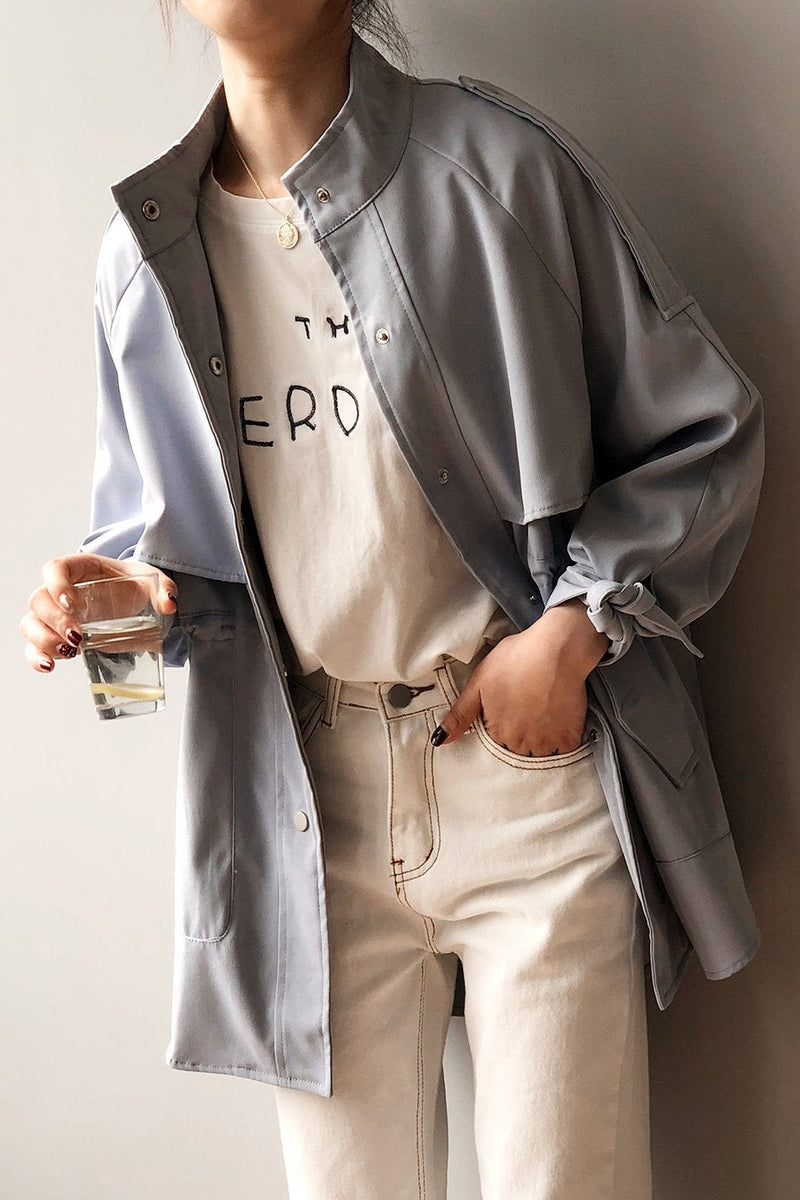 Casaco Parka Casual Acinturado com Bolsos - Mudeseulook