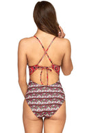 Maiô Estampado Decote V Laço - Mudeseulook