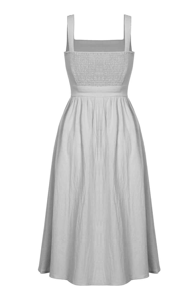 Vestido Midi Soltinho Decote Reto - Mudeseulook