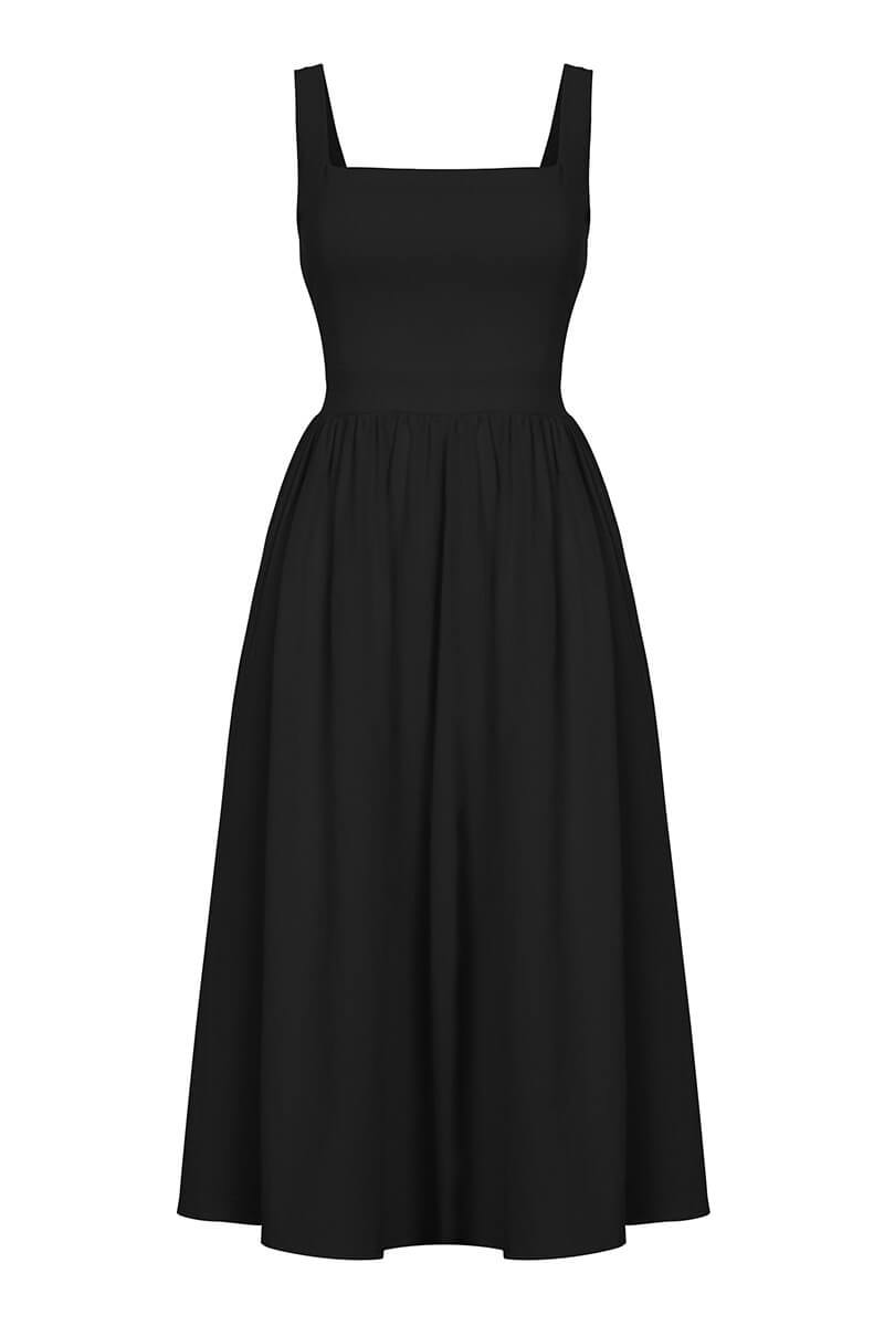 Vestido Midi Soltinho Decote Reto - Mudeseulook