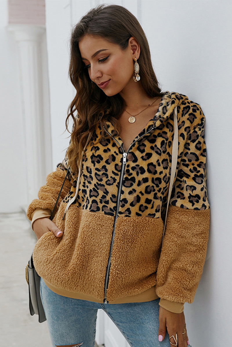 Blusa Moletom com Zíper e Estampa Leopardo - Mudeseulook