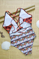 Maiô Estampado Decote V Laço - Mudeseulook