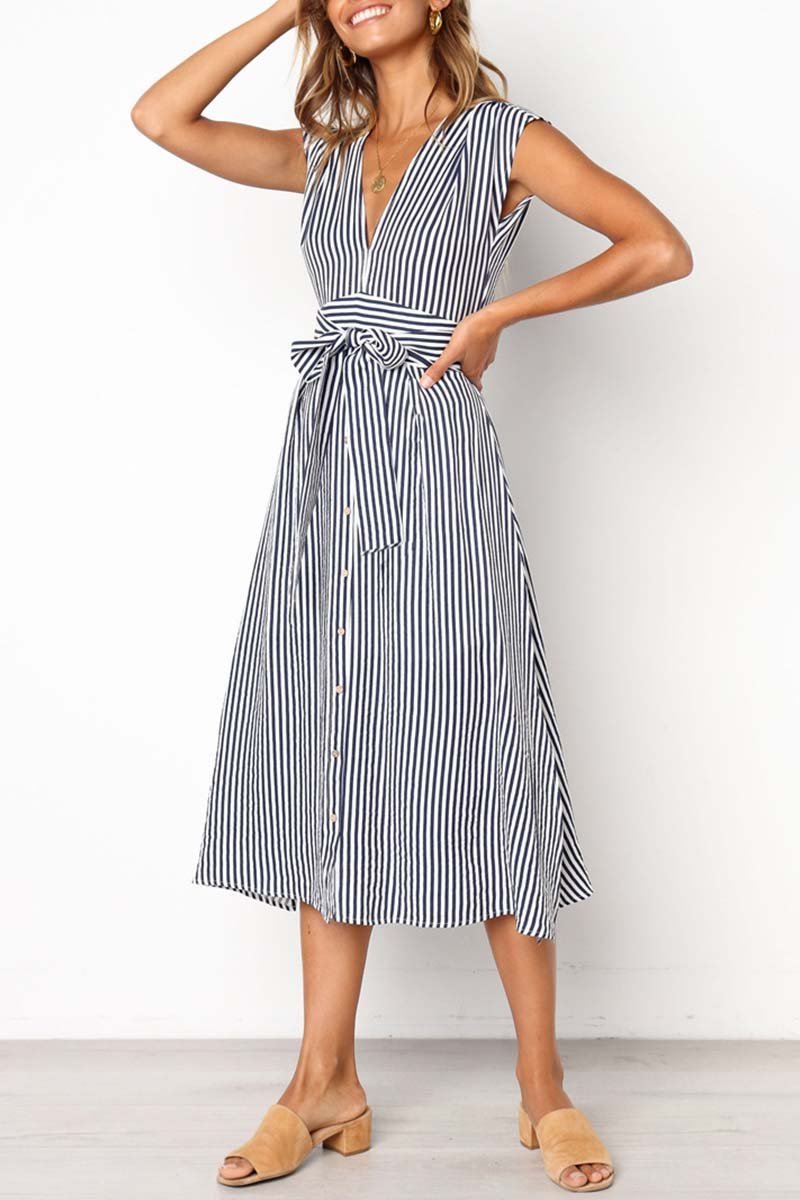 Vestido Midi Laço na Cintura - Mudeseulook