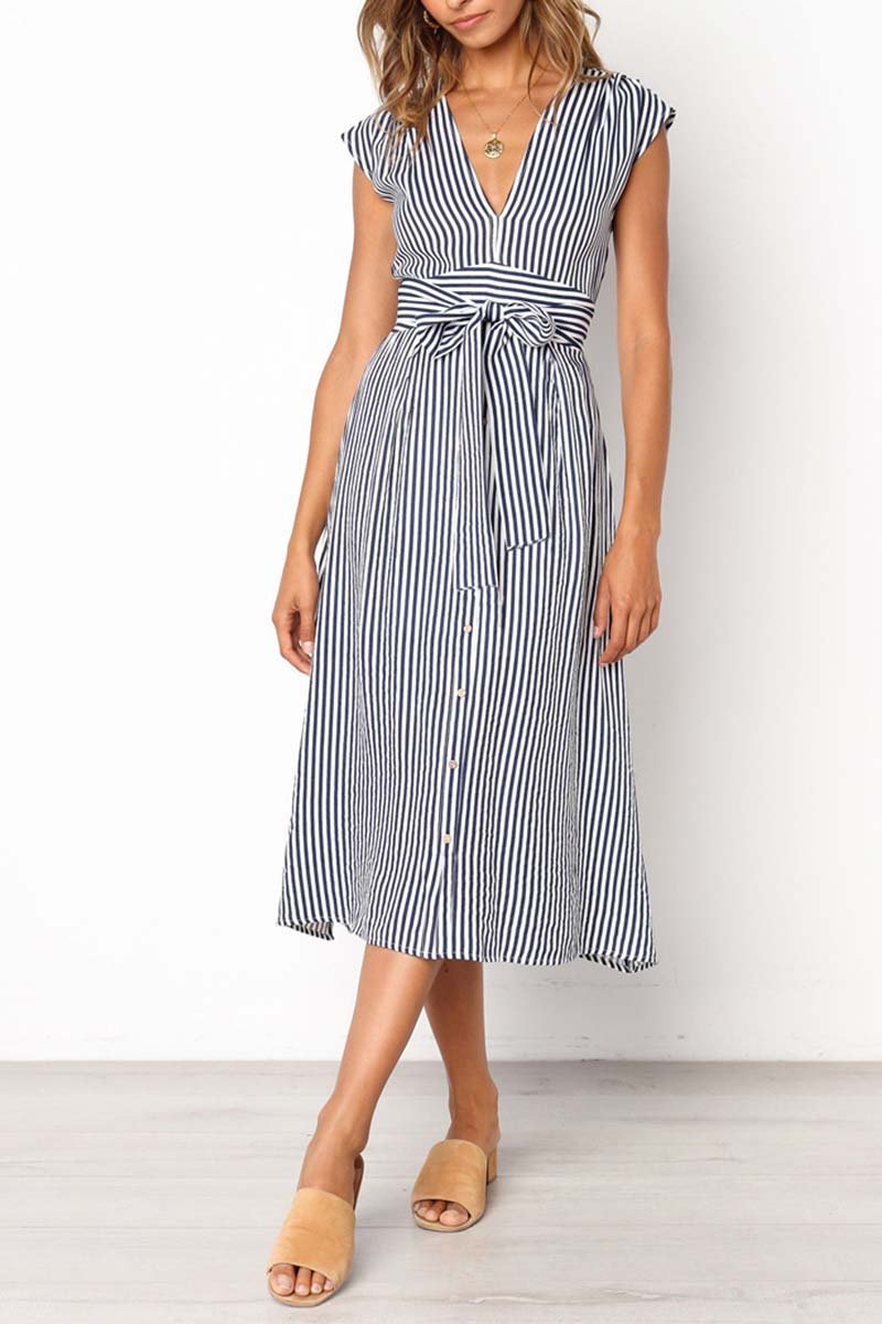 Vestido Midi Laço na Cintura - Mudeseulook
