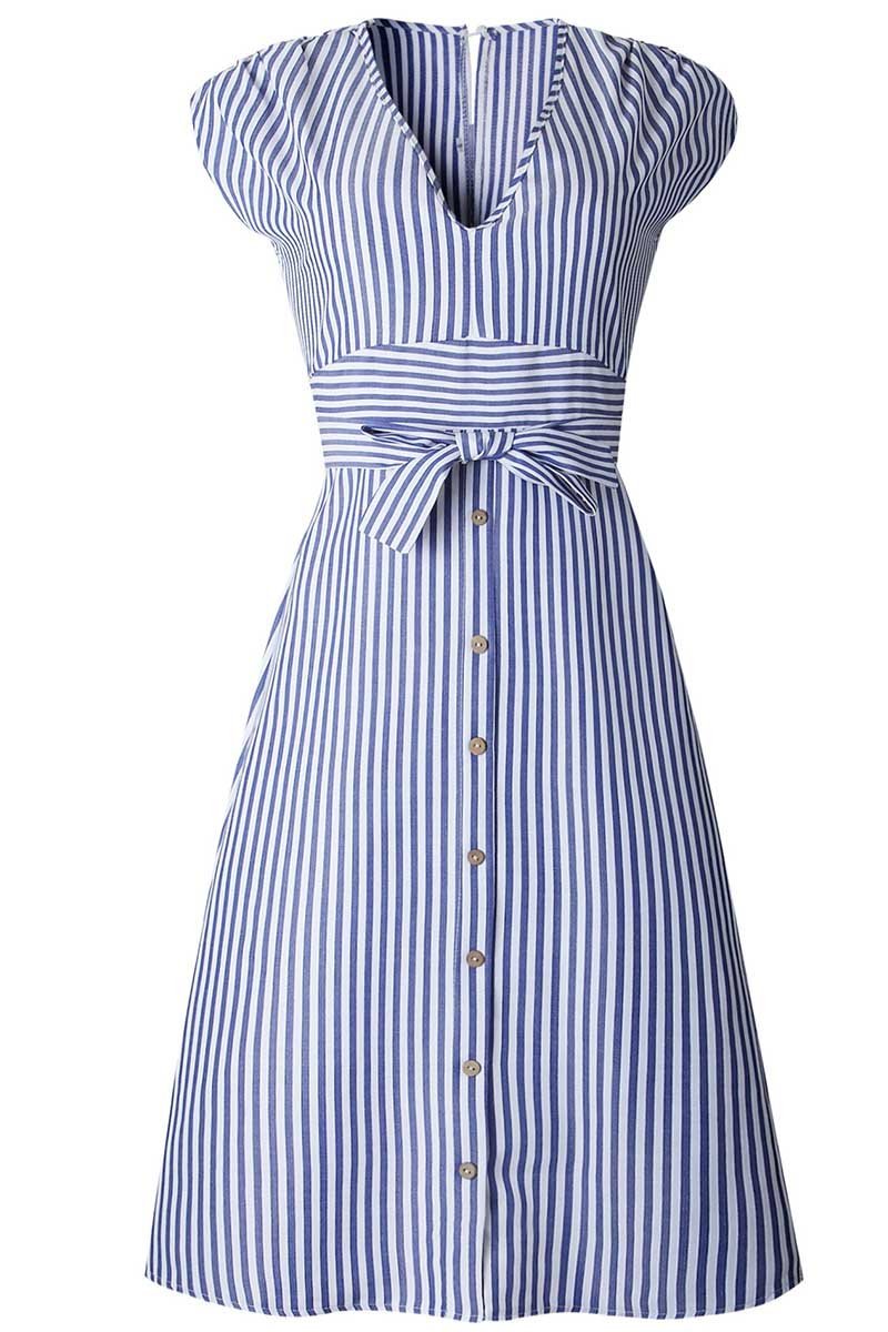 Vestido Midi Laço na Cintura - Mudeseulook