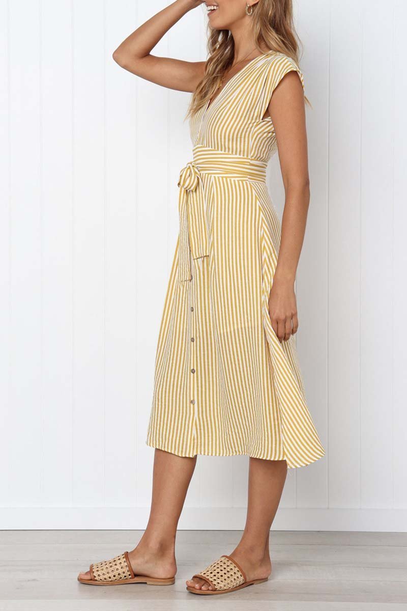 Vestido Midi Laço na Cintura - Mudeseulook