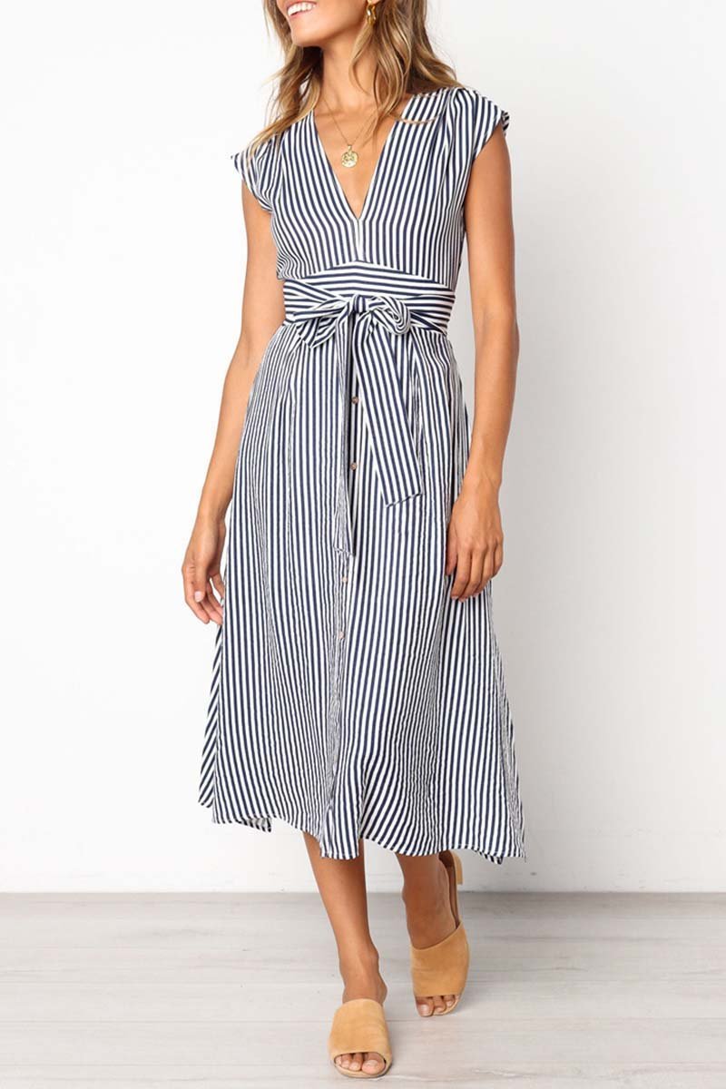 Vestido Midi Laço na Cintura - Mudeseulook
