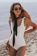 Maiô Borda Recortada Decote U - Mudeseulook