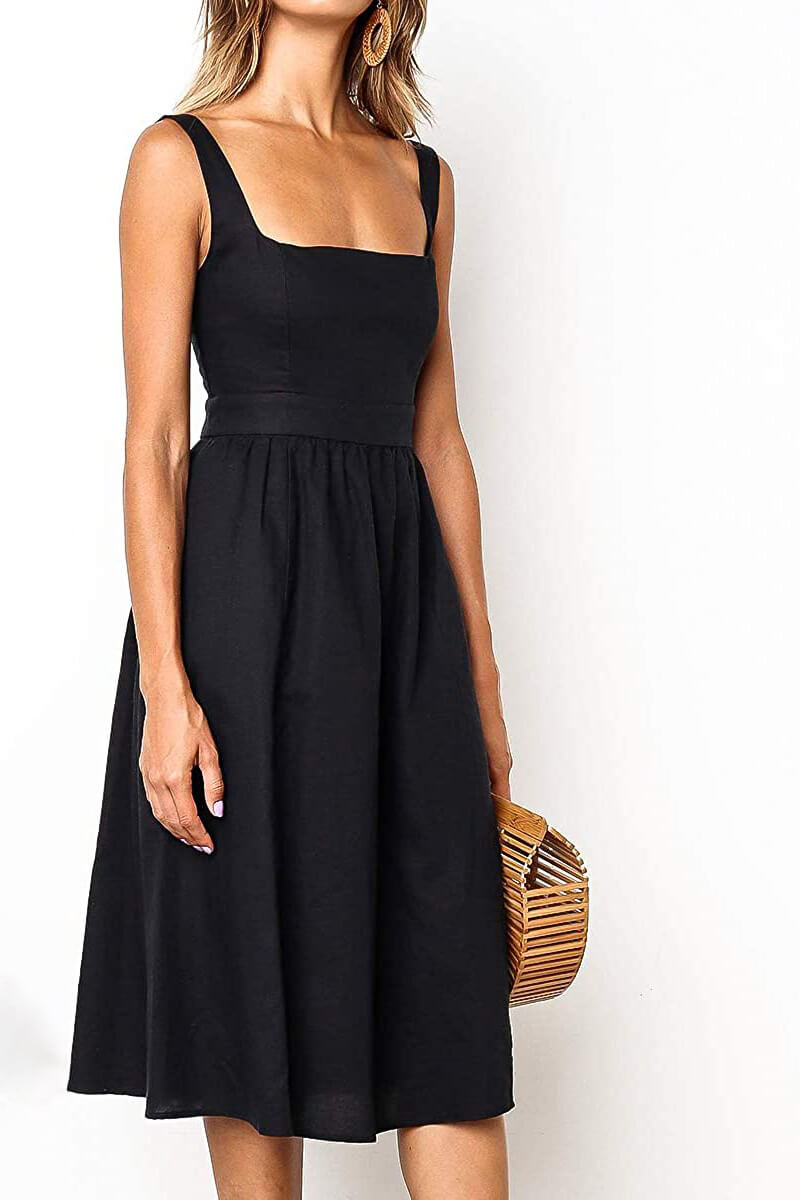 Vestido Midi Soltinho Decote Reto - Mudeseulook