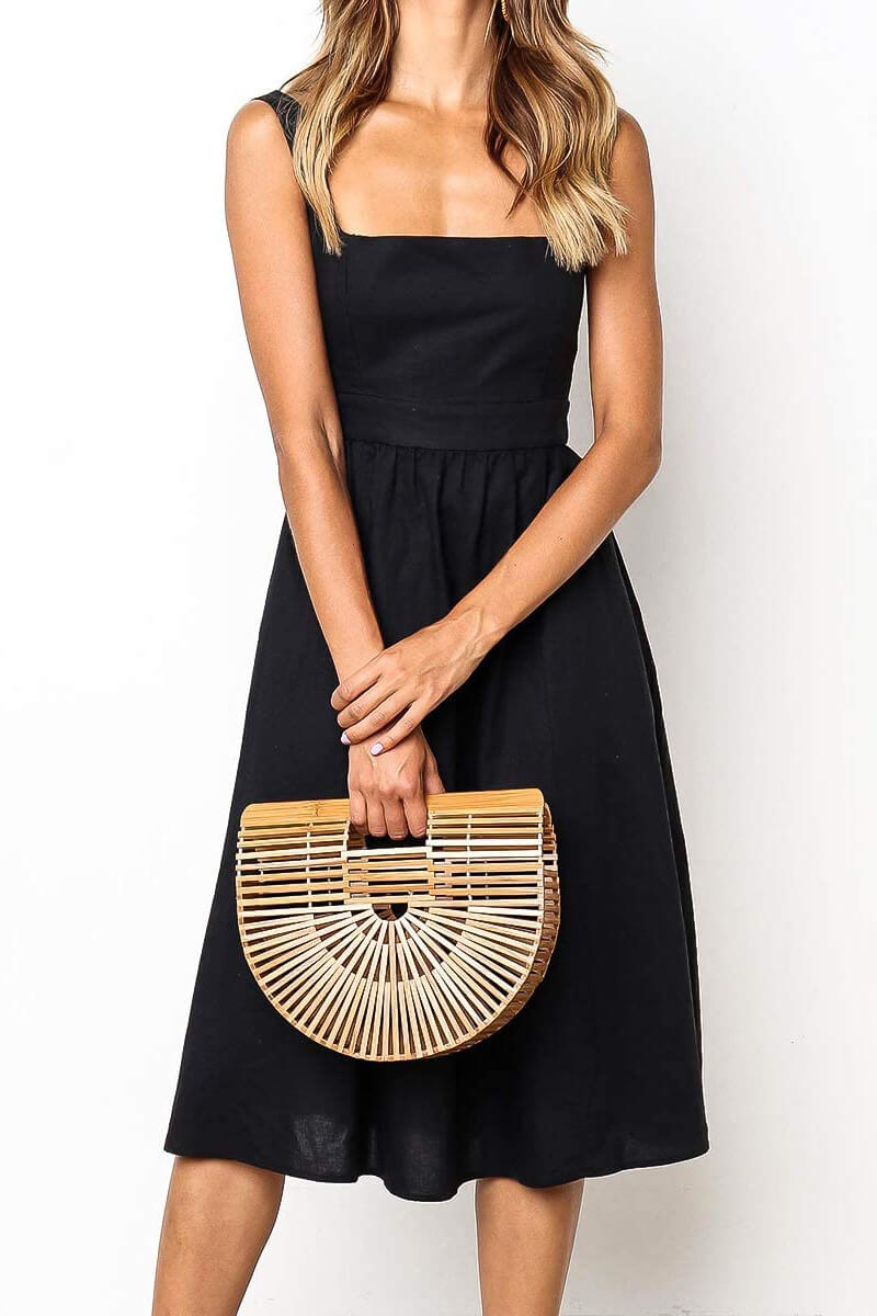 Vestido Midi Soltinho Decote Reto - Mudeseulook