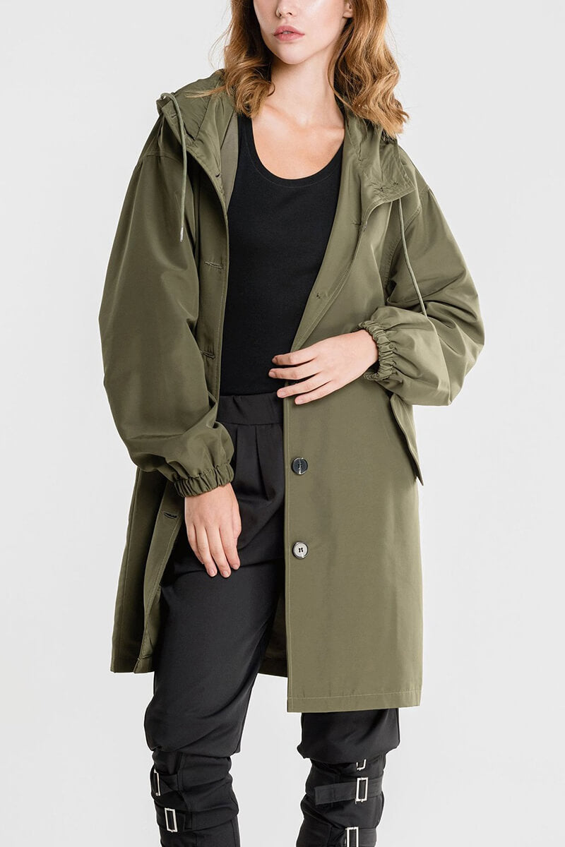 Casaco Corta Vento Impermeável com Capuz Oversized - Mudeseulook