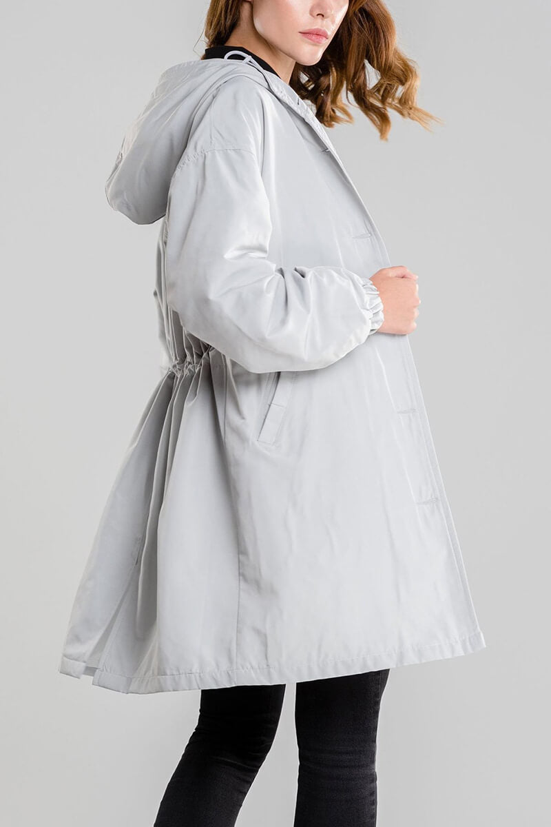 Casaco Corta Vento Impermeável com Capuz Oversized - Mudeseulook