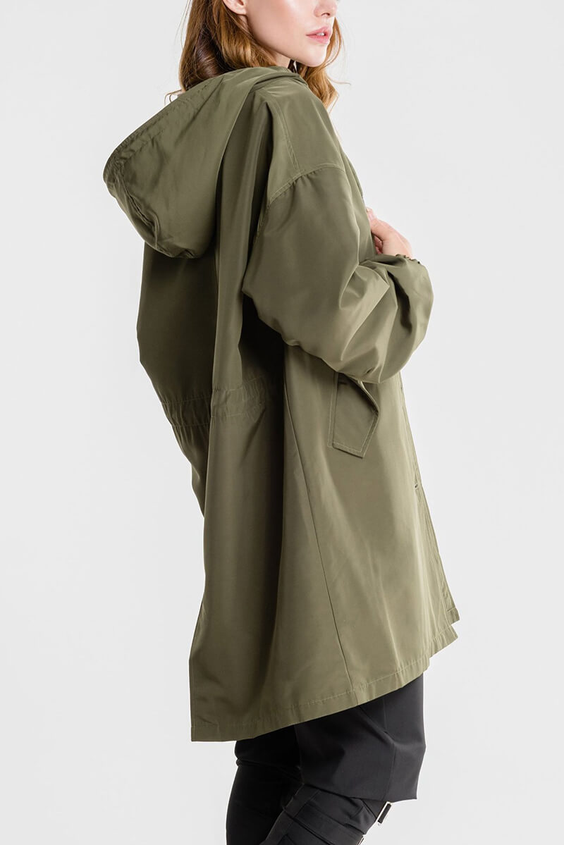 Casaco Corta Vento Impermeável com Capuz Oversized - Mudeseulook