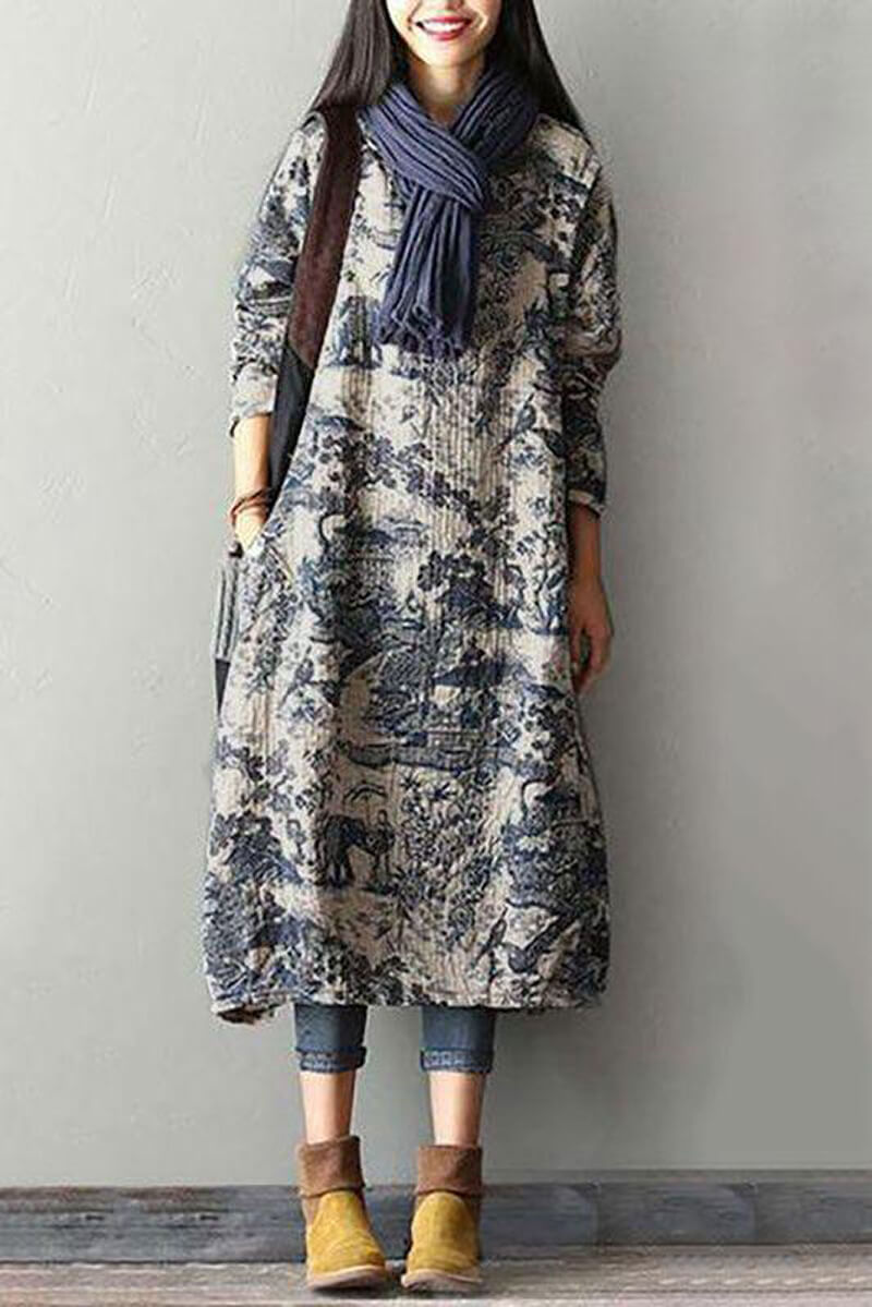 Vestido Midi Estampado Porcelana Japonesa - Mudeseulook