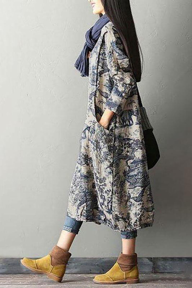 Vestido Midi Estampado Porcelana Japonesa - Mudeseulook