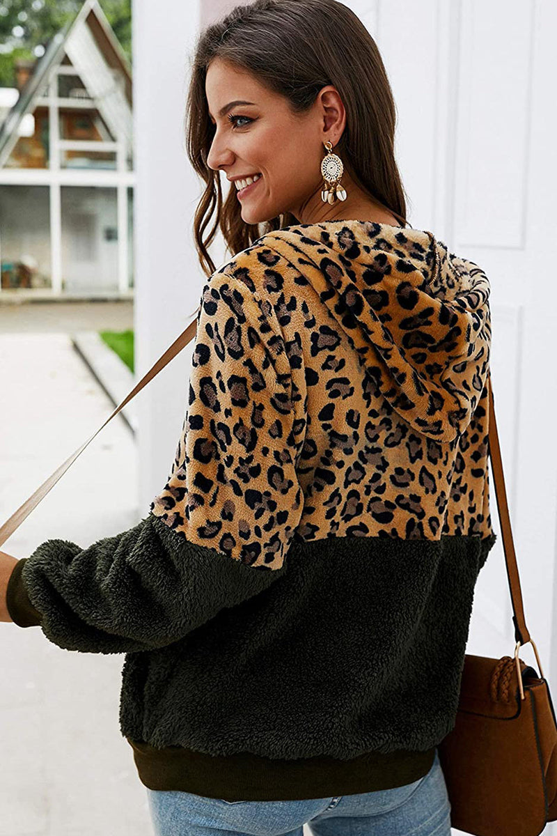 Blusa Moletom com Zíper e Estampa Leopardo - Mudeseulook