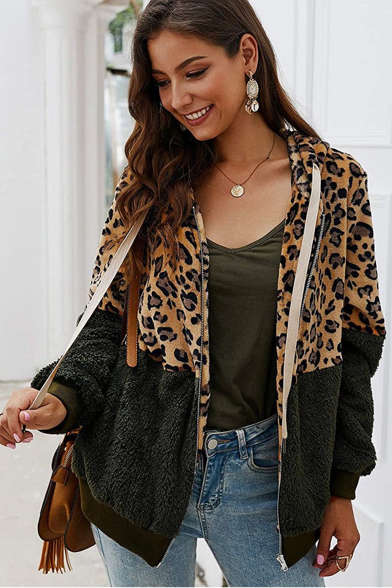 Blusa Moletom com Zíper e Estampa Leopardo - Mudeseulook