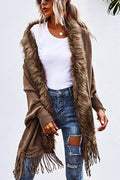 Cardigan Xale Fake Fur com Franjas - Mudeseulook