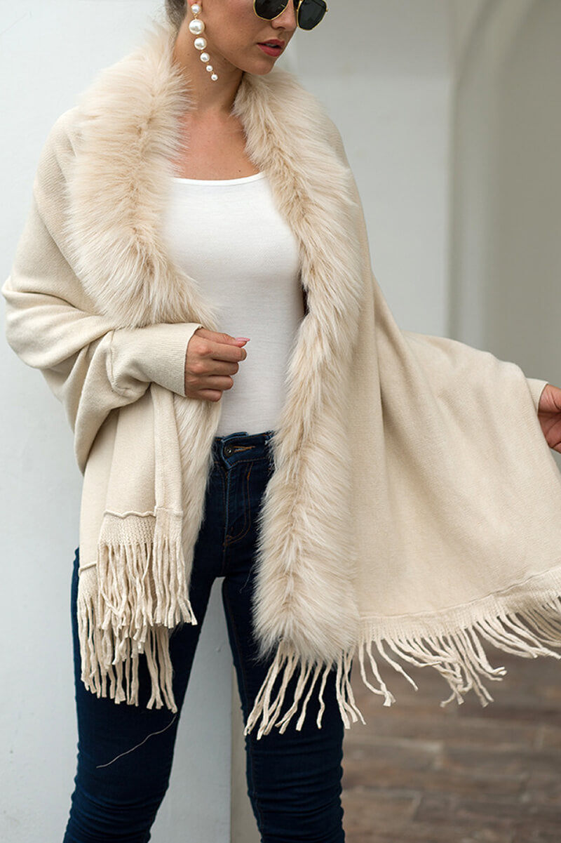 Cardigan Xale Fake Fur com Franjas - Mudeseulook