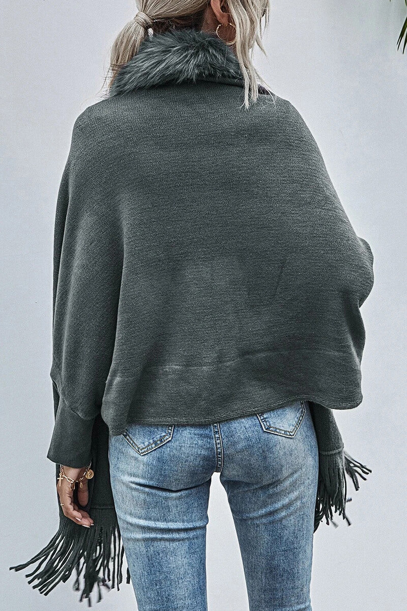 Cardigan Xale Fake Fur com Franjas - Mudeseulook