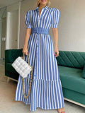 Vestido Longo Listrado - Mudeseulook