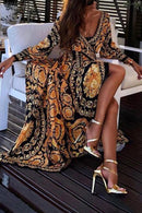 Vestido Boho Decote V e Fenda Frontal - Mudeseulook