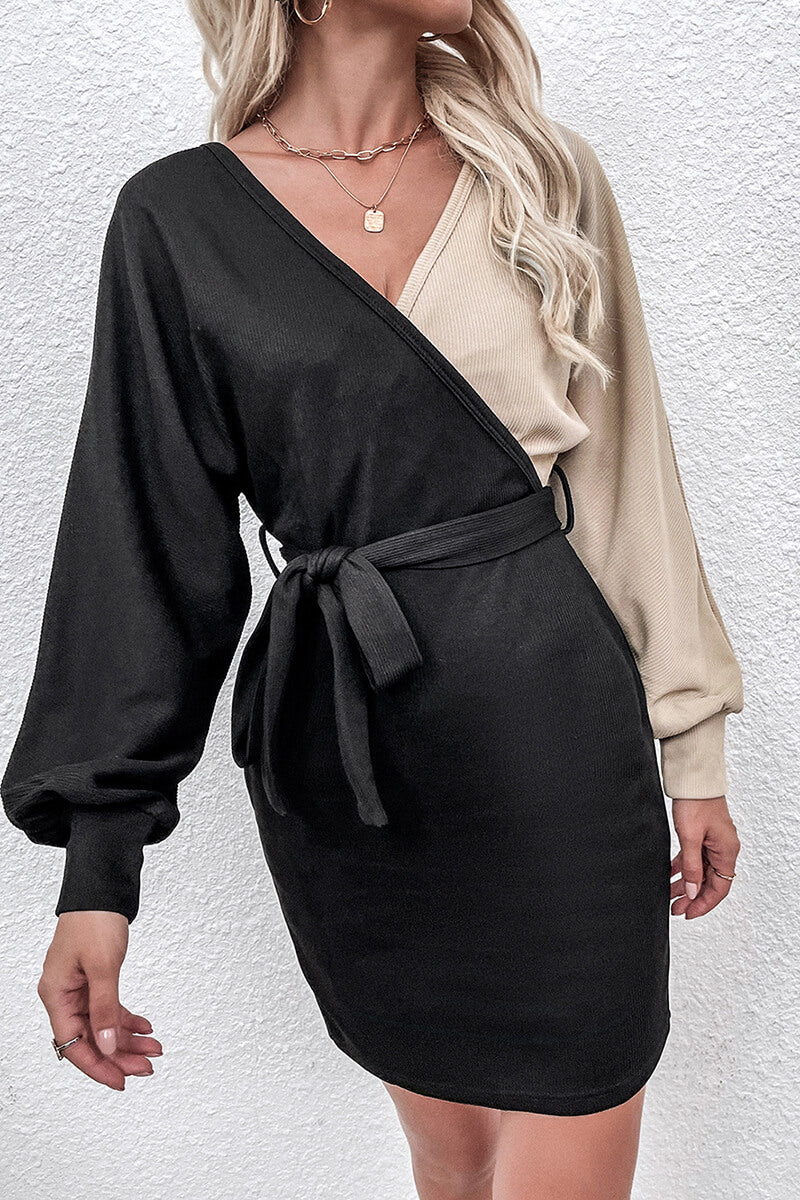 Vestido Transpassado Duas Cores Amarração - Mudeseulook