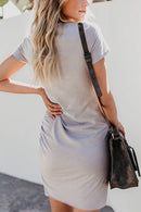 Vestido Bodycon Franzido Manga Curta Malha - Mudeseulook