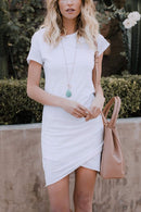 Vestido Bodycon Franzido Manga Curta Malha - Mudeseulook