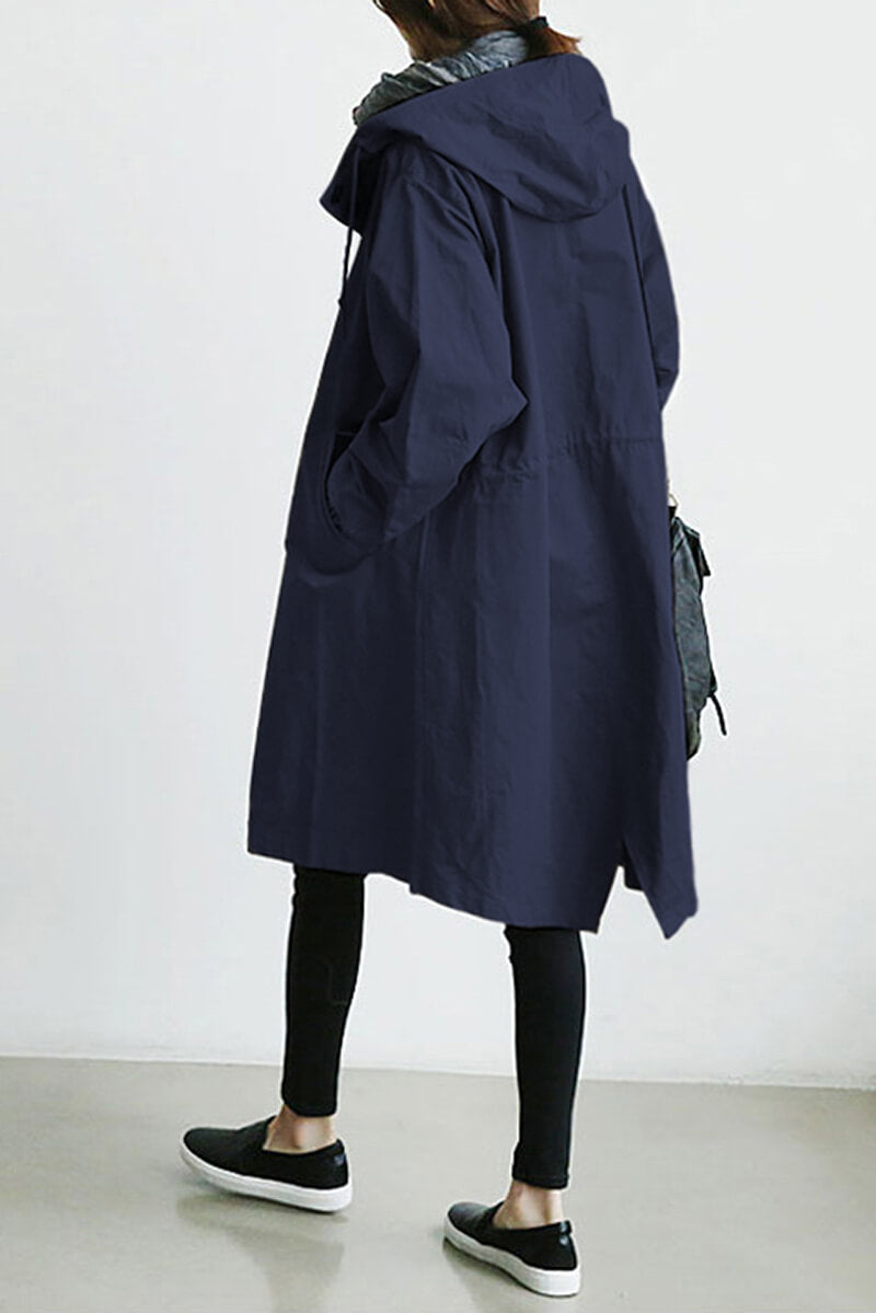 Casaco Corta Vento Impermeável com Capuz Oversized - Mudeseulook