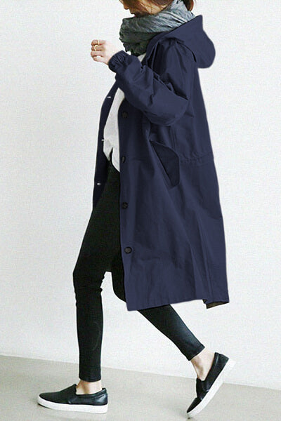 Casaco Corta Vento Impermeável com Capuz Oversized - Mudeseulook