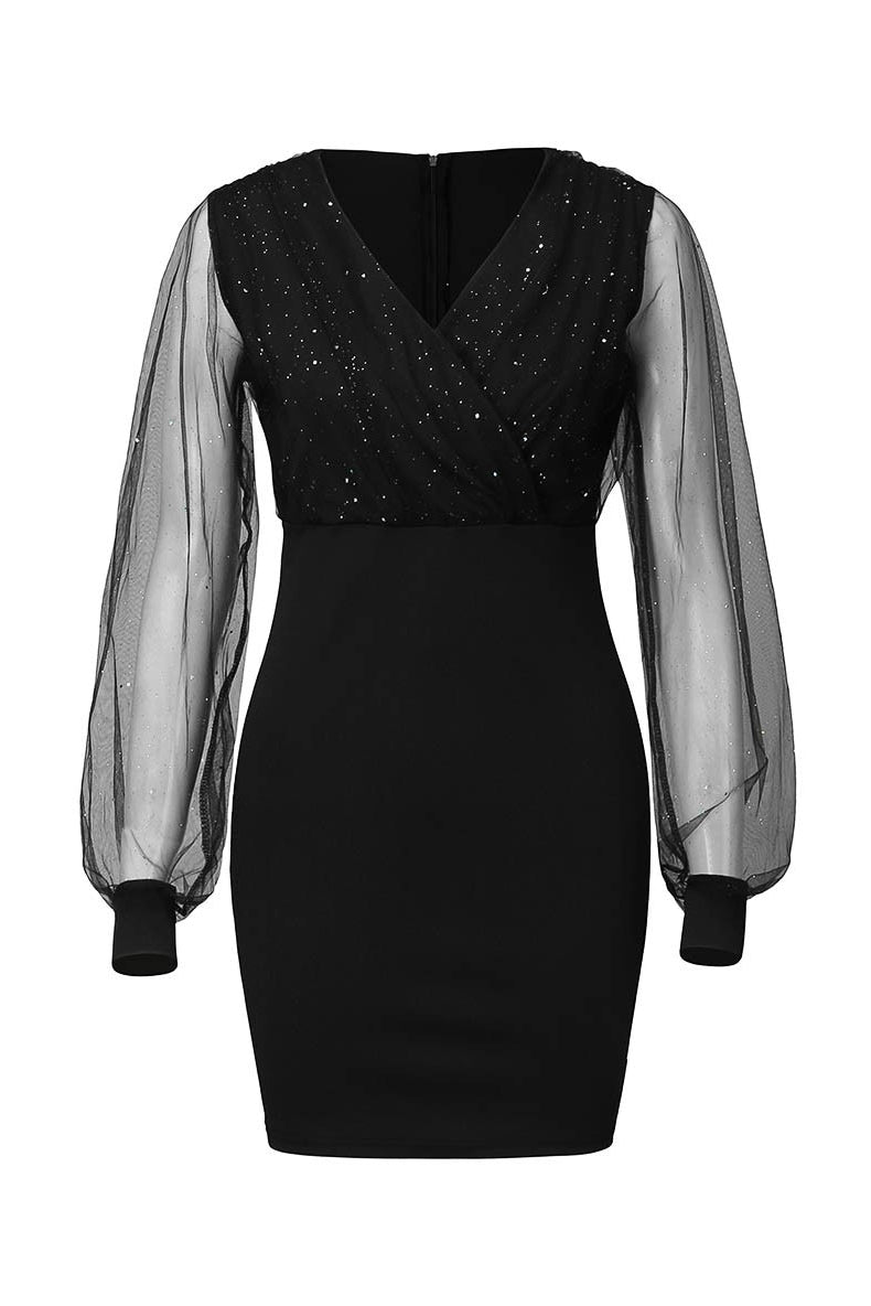 Vestido Lucy Curto com Brilho e Transparência - Mudeseulook